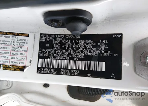 2006 Toyota 4Runner Sr5 V6 z USA, uszkodzony, nr VIN JTEBU14R468074359